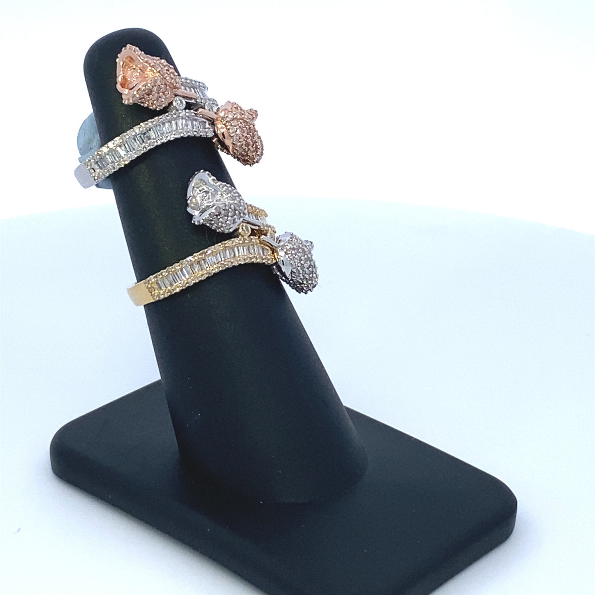 14K Gold Diamond Baguette Flower Ring - additional product view 4