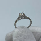 14K Gold Square Halo Diamond Engagement Ring - additional product view 3