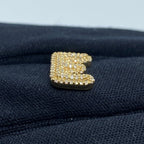 14K Gold Initial E Bubble Diamond Pendant - additional product view 4
