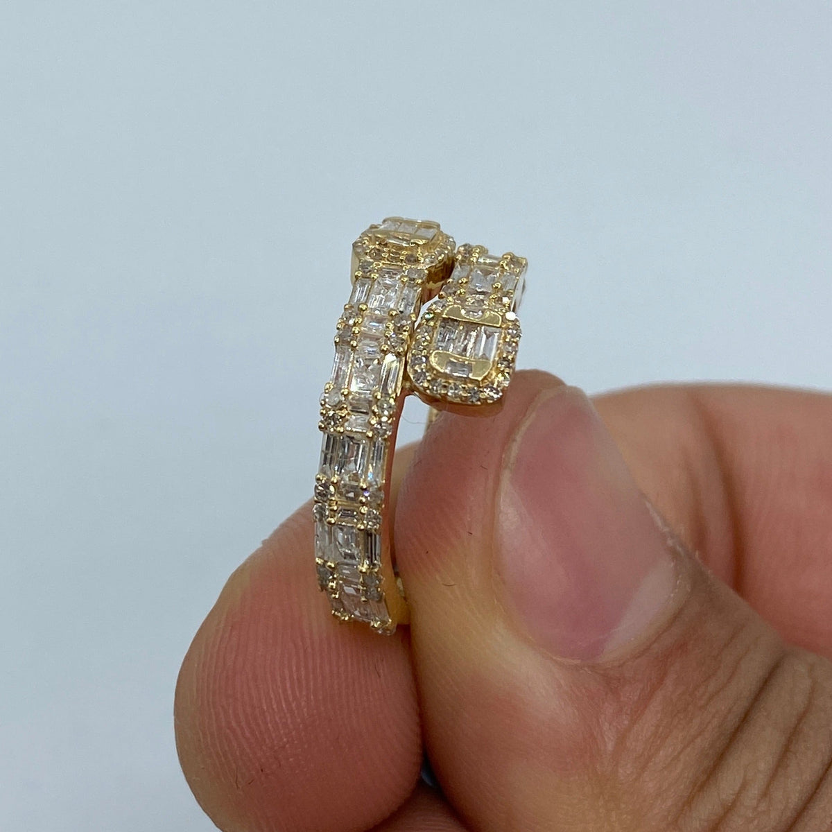 14K Gold Bangle Diamond Baguette Engagement Ring - additional product view 4