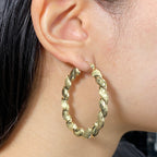 10K Gold Braided Hoop Earring - additional product view 3