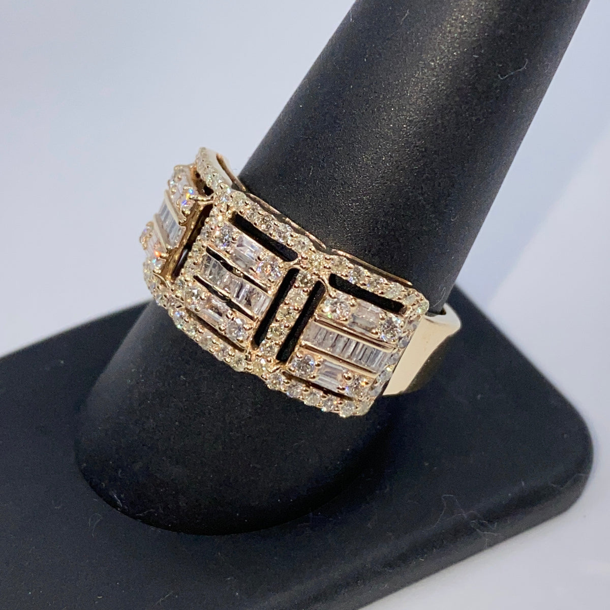 10K Gold Nobility Square Diamond Baguette Ring - additional product view 6