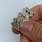 10K Gold Razer Sharp Cuban Link Diamond Baguette Ring - additional product view 2
