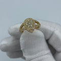 14K Gold Pear Shape Diamond Engagement Ring in yellow gold - close-up product photo