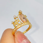 14K Gold Tiara of Virgin Mary Diamond Ring - additional product view 4