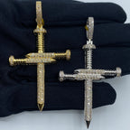 10K Gold Nail Cross Diamond Pendant - additional product view 2