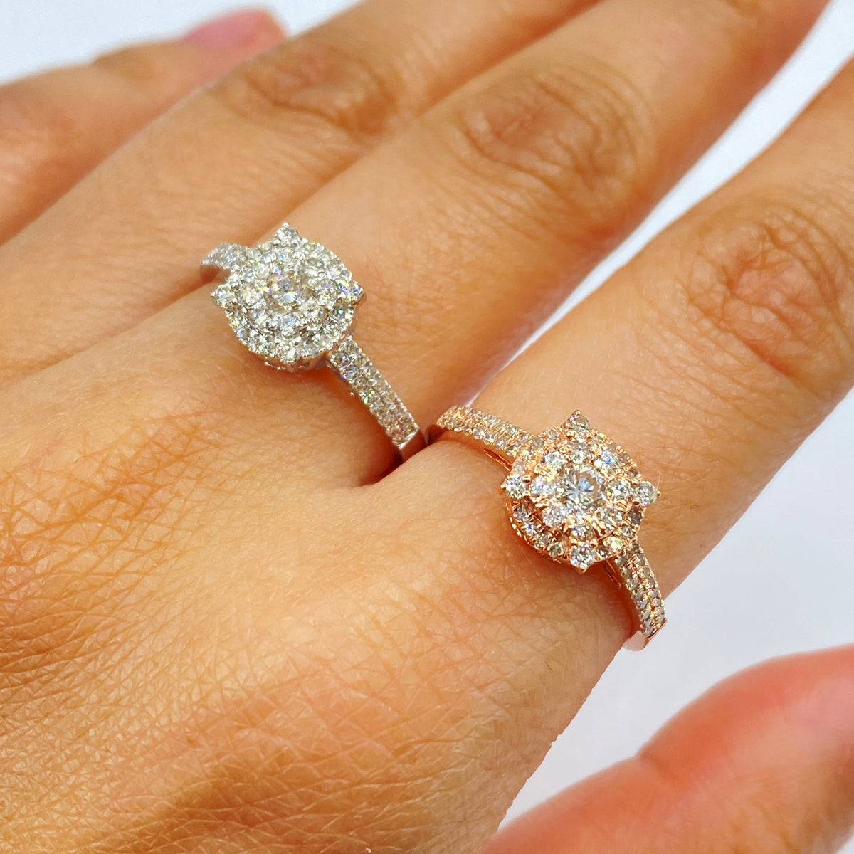 14K Gold Sydney Circle Halo Diamond Ring - additional product view 2