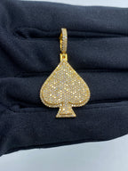 Spade Diamond Pendant in yellow - close-up product photo
