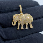 14K Gold Elephant Diamond Pendant - additional product view 2