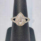 14K Gold Pear Halo Diamond Engagement Ring - additional product view 4