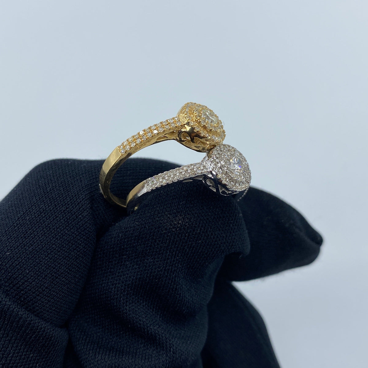 14K Gold Circle Halo Diamond Engagement Ring - additional product view 5