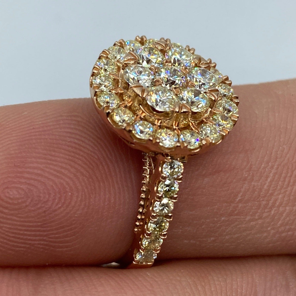 14K Rose Gold Circle Diamond Engagement Ring - additional product view 3