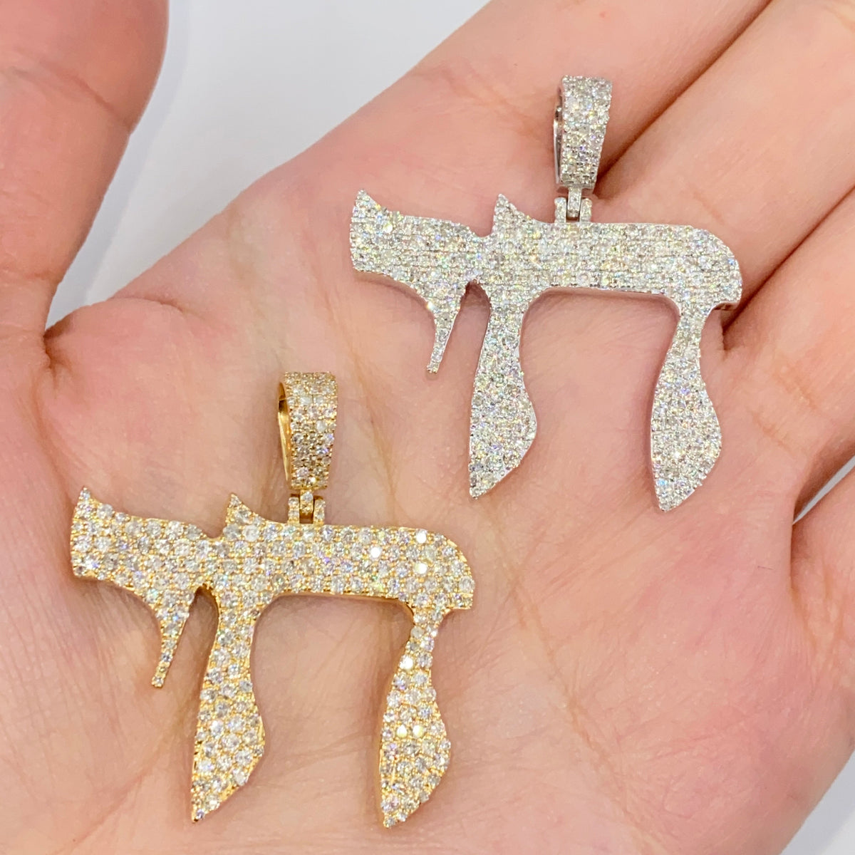 14K Chai Diamond Pendant - additional product view 6
