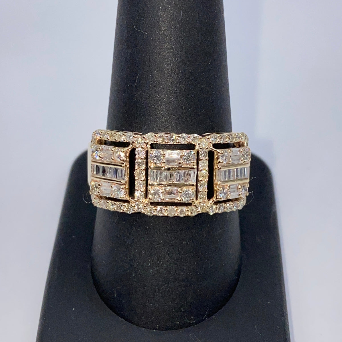 10K Gold Nobility Square Diamond Baguette Ring - additional product view 7