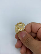 14K Gold Weed Circle Diamond Ring - additional product view 3