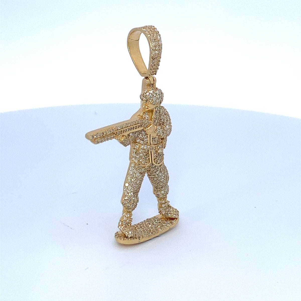 14K Gold Soldier Diamond Pendant - additional product view 4