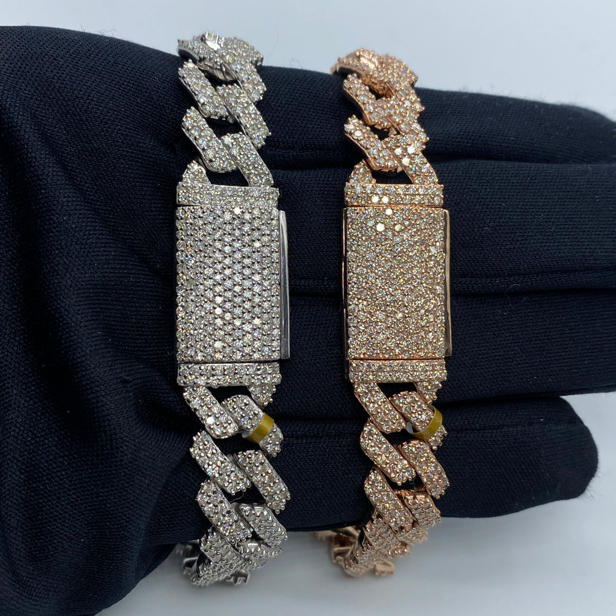 10K Gold 13.5mm Cuban Link Diamond Bracelet 8 in - additional product view 5