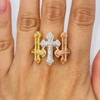 10K Gold Holy Trinity Cross Diamond Ring - additional product view 3