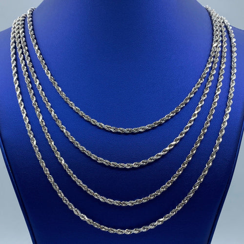 10K 3.8mm Rope Chain in White Gold 18–24 in - additional product view 2