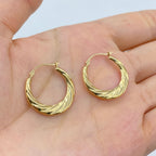 14K Gold Croissant Hoop Earrings - additional product view 2