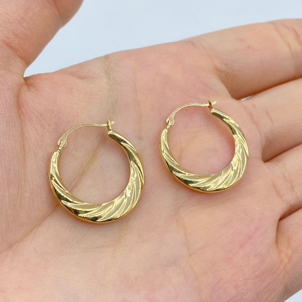 14K Gold Croissant Hoop Earrings - additional product view 2