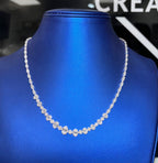 14K Gold Bridal Oval Baguette Tennis Diamond Chain - additional product view 2