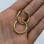 10K Yellow Gold Hoop Earrings (2.2mm), 20mm - close-up product photo