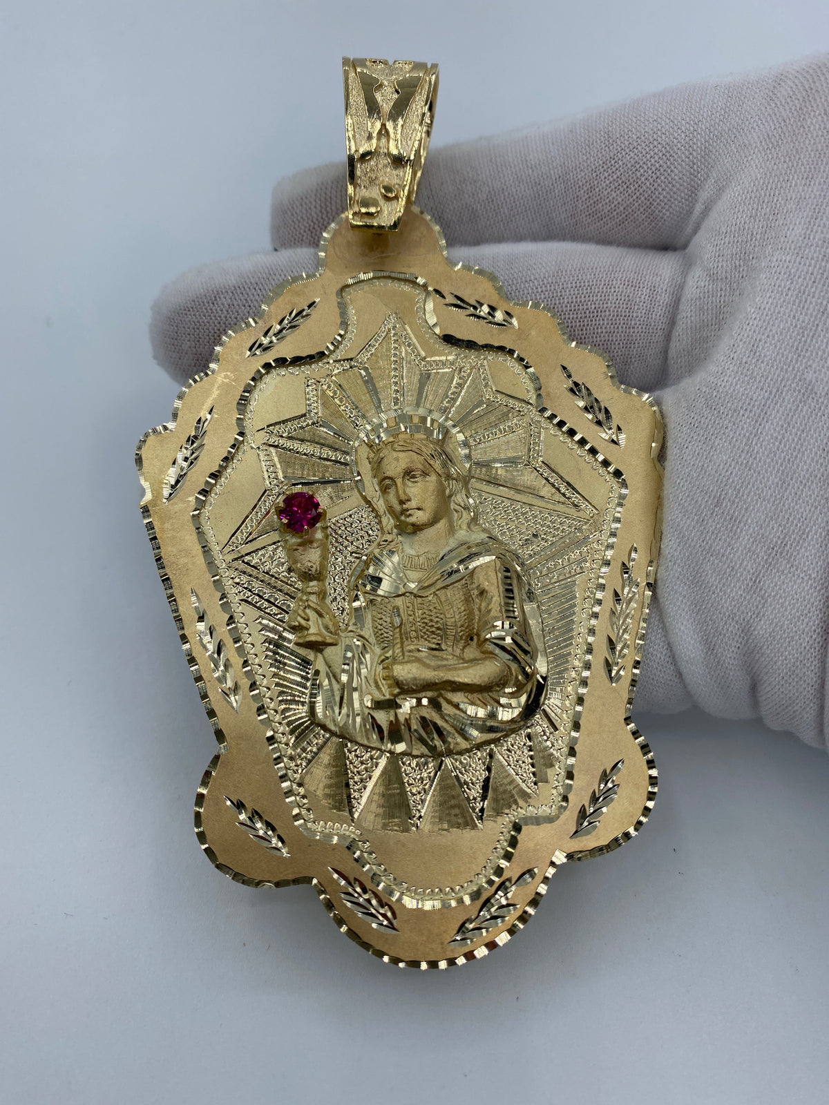10K Gold Saint Barbara Pendant - 4.75 in - additional product view 2