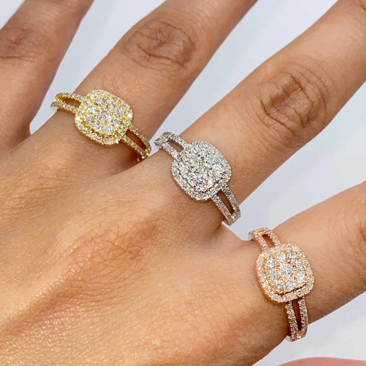 14K Gold Jennie Square Diamond Engagement Ring - additional product view 2
