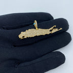 14K Gold Long Island Diamond Pendant - additional product view 3