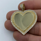 10K Gold Heart Picture Photo CZ Pendant - additional product view 3