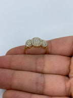 14K Gold Tri-Stone Oval Shape Diamond Engagement Ring - additional product view 5