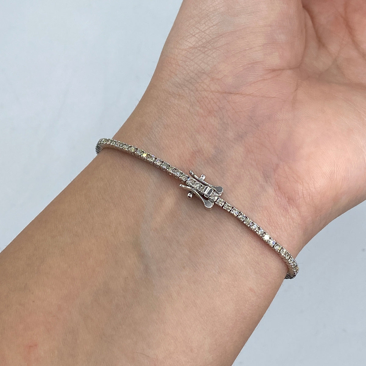 14K Gold 2mm Diamond Tennis Bracelet 6.5–7 in - additional product view 6