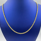 Rope Chain Necklace Real 14K Yellow Gold 16–24 in, 4mm - close-up product photo