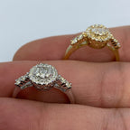 14K Gold Circle Diamond Baguette Engagement Ring - additional product view 7