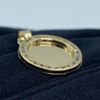 10K Gold Circle Picture Photo CZ Pendant - additional product view 3