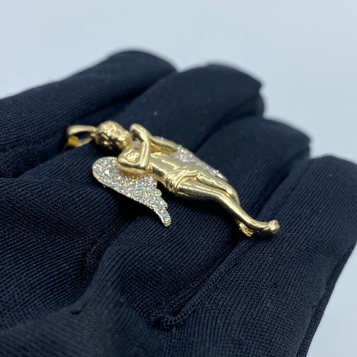 10K Gold Angel Diamond Pendant - additional product view 3