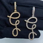 14K Gold Initial G Large Script Diamond Pendant - additional product view 2