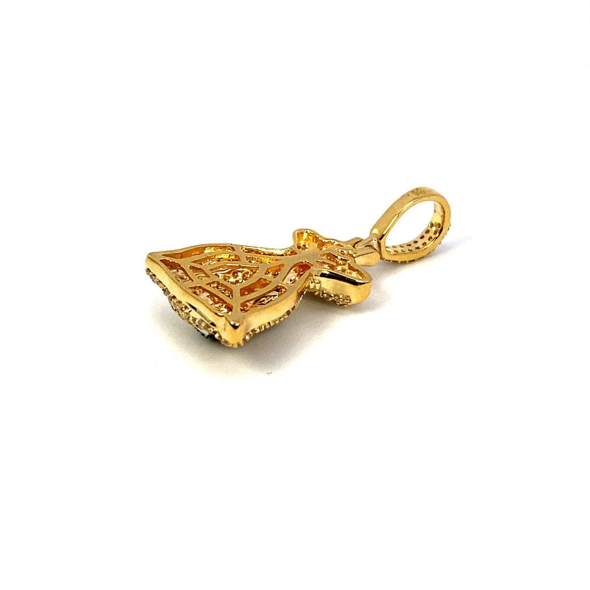 10K Gold Large Money Bag Diamond Pendant - additional product view 4