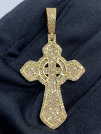 10K Gold Celtic Cross Diamond Baguette Pendant 2.6 Ct - additional product view 2