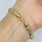 10K Gold 5.5mm Two-Tone Braided Bracelet 7 in - additional product view 4