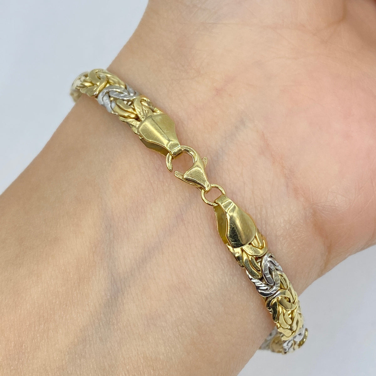 10K Gold 5.5mm Two-Tone Braided Bracelet 7 in - additional product view 4
