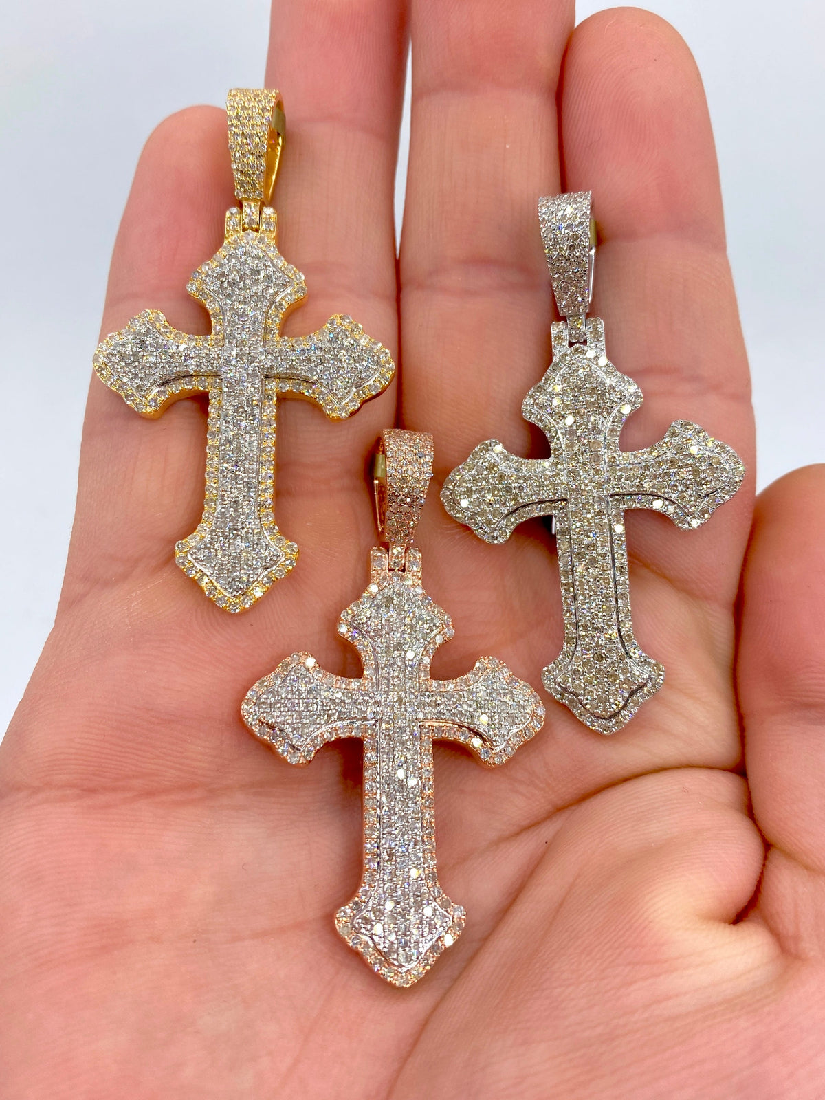 10K Gold Fancy Cross Diamond Pendant - additional product view 2