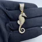 14K Gold Seahorse Diamond Pendant - additional product view 2