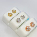 14K Gold Titan Circle Diamond Baguette Earrings - additional product view 6