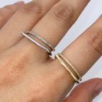 14K Gold Stack Diamond Ring Adjustable - additional product view 2