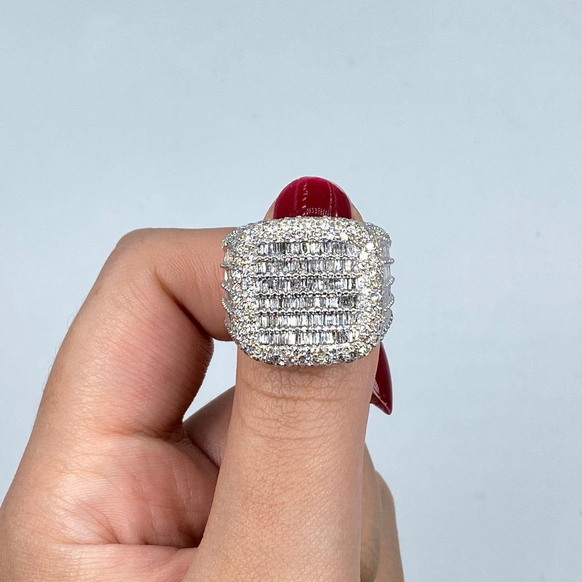 14K Gold Jumbo Stacked Diamond Baguette Ring - additional product view 7