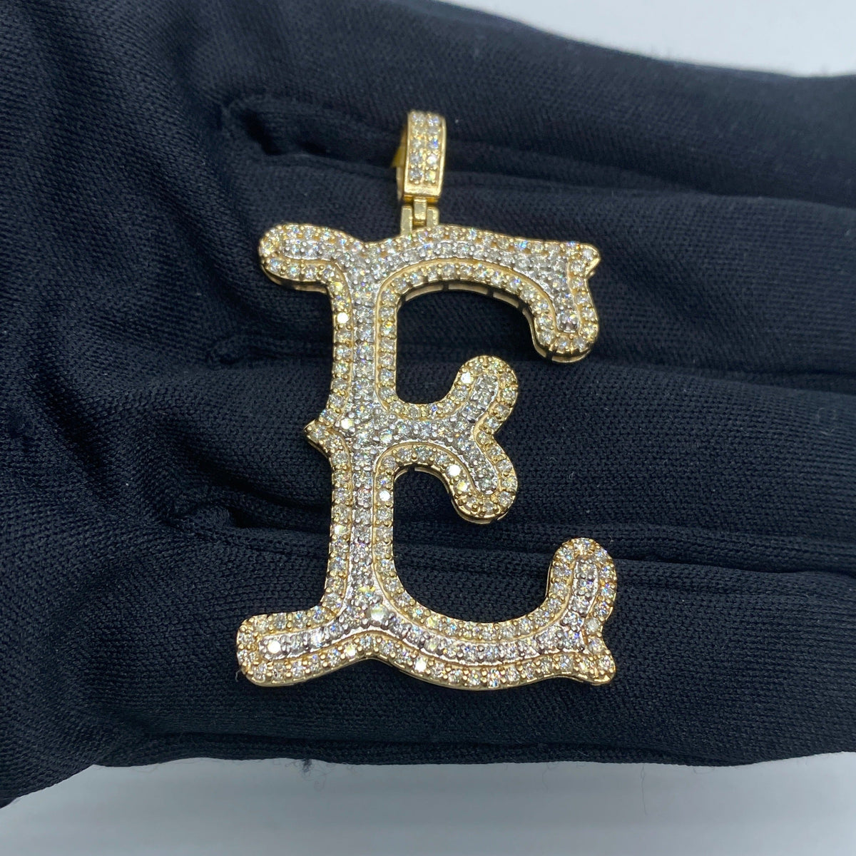 Initial E Old English Diamond Pendant - additional product view 2