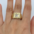 10K Gold Initial Letter Square Block Ring - additional product view 21