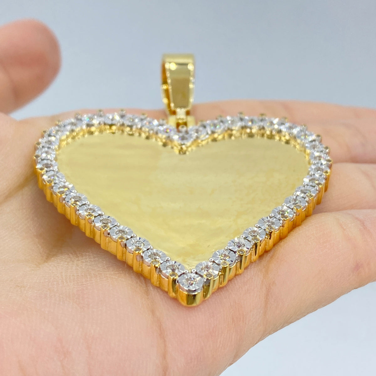 10K Gold Adore Heart Diamond Photo Pendant - additional product view 4
